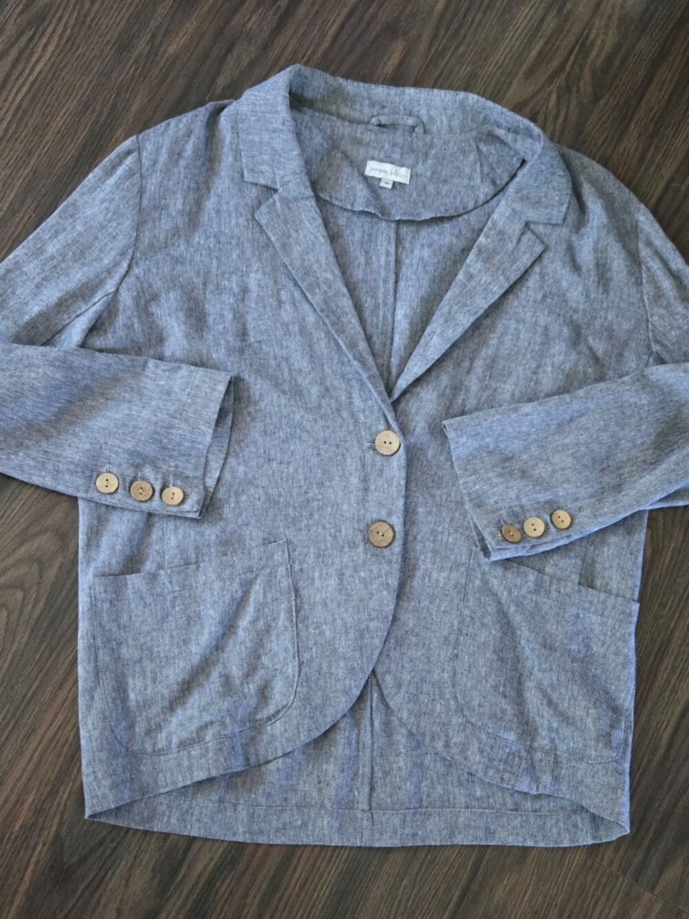 JUNIPER BLU Linen/Rayon Classic Style Lightweight Double-Breasted Blazer SIZE M